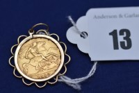Lot 13 - An Edward VII gold half sovereign, 1910, in...