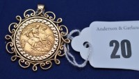 Lot 20 - A George V gold half sovereign, 1911, in 9ct....
