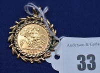 Lot 33 - An Elizabeth II gold half sovereign, 1982, in...