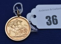 Lot 36 - An Elizabeth II gold sovereign, 1964, in 9ct....