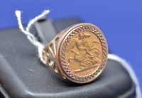 Lot 82 - A Victorian gold half sovereign, 1899, in 9ct....