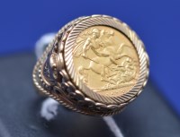 Lot 95 - A George V gold half sovereign, 1913, in 9ct....