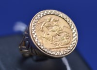 Lot 97 - A Victorian gold sovereign, 1894, in 9ct....