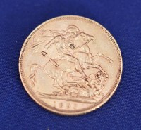Lot 142 - A Victorian gold sovereign, 1893.