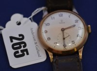 Lot 265 - A 9ct. yellow gold cased Tudor wristwatch, the...