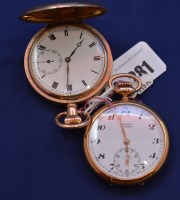 Lot 281 - A gilt cased open-faced pocket watch by Lanco,...
