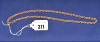 Lot 311 - A 9ct. yellow gold chain necklace, of twisted...