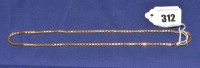 Lot 312 - A 9ct. yellow gold box link chain necklace,...
