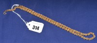 Lot 314 - A 9ct. yellow gold twisted link chain necklace,...
