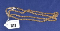 Lot 317 - A 9ct. yellow gold chain necklace of twisted...
