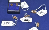 Lot 363 - Stud earrings, to include: two pairs of plain...
