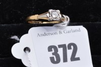 Lot 372 - A single stone diamond ring in square mount,...
