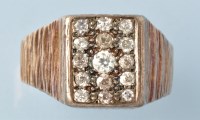 Lot 397 - A modern diamond dress ring, the rectangular...