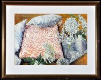 Lot 124 - Cheryl Hamer - ''White with Red, Yellow & Blue'...