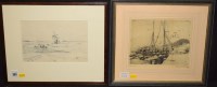 Lot 201 - George Edward Horton - a sailing brig entering...