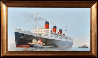 Lot 293 - Harley Crossley - ''RMS Queen Mary and two tug...