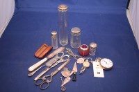 Lot 39 - A silver cased pocket watch, white enamel dial...
