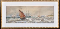 Lot 100 - Thomas Bush Hardy (1842-1897) ''Off Dover'',...