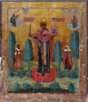 Lot 170 - Russian School An ikon depicting a saint...