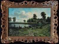 Lot 194 - 19th Century British School Figures and cattle...