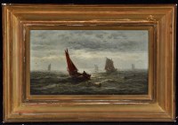 Lot 237 - John Chalmers (1852-1928) A fishing fleet at...