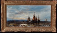 Lot 240 - Frank Wasley (1854-1934) Fisherfolk unloading...