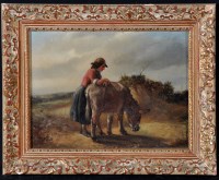 Lot 243 - 19th Century British School A woman and donkey...