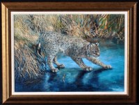 Lot 248 - Joel Kirk (b.1948- ) A spotted lynx on a...