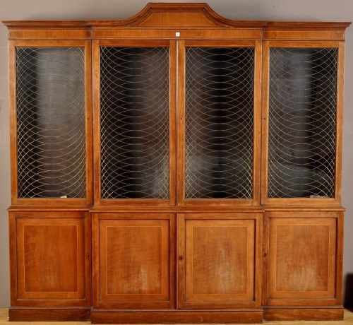 Lot 1121 - An Edwardian style mahogany breakfront...