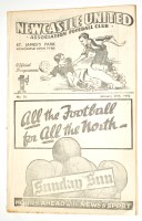 Lot 10 - A pre war football programme, Newcastle United...
