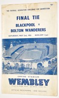 Lot 208 - FA Cup Final programme, 1953 - Blackpool...