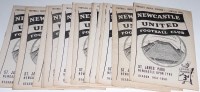 Lot 93 - Newcastle United home football programmes,...