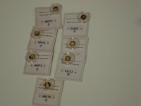 Lot 191 - Seven 14ct. gold miniature coins: 3 x 21st...
