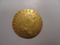 Lot 213 - A George III spade guinea, 1791.