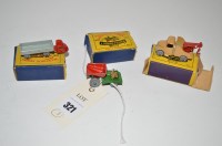 Lot 321 - Three Moko Lesney Matchbox die-cast vehicles,...