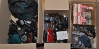 Lot 390 - Photographic sundries - camera cases; lens...