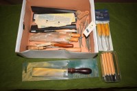 Lot 1069 - A collection of wood carving chisels, some as...
