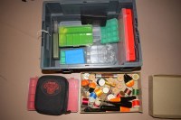 Lot 1108 - A box, containing: large floats; bobbins of...