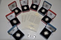Lot 1298 - A collection of ten silver pound coins...