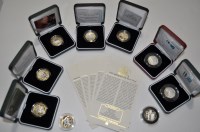 Lot 1299 - Six United Kingdom two pound silver proof...