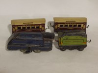 Lot 24 - A Mettoy Railways tinplate clockwork train,...