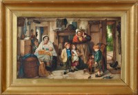 Lot 70 - 19th Century British School COTTAGE INTERIOR...