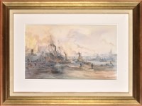 Lot 179 - Peter Knox (b.1942- ) SHIPPING ON THE TYNE...