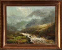 Lot 247 - John Falconar Slater (1857-1937) A MISTY RIVER...