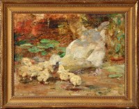 Lot 266 - William Walls, RSA, RSW (1860-1942) ''HEN AND...