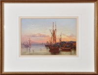 Lot 296 - Robert Jobling (1841-1923) A BUSY HARBOUR...