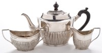 Lot 581 - A Victorian matched three-piece bachelor's tea...