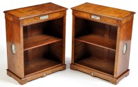 Lot 1194 - A pair of 19th Century figured walnut table...