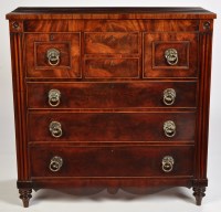 Lot 1205 - A George III mahogany chest of drawers, fitted...