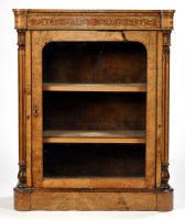 Lot 1292 - A Victorian inlaid figured walnut cabinet, the...